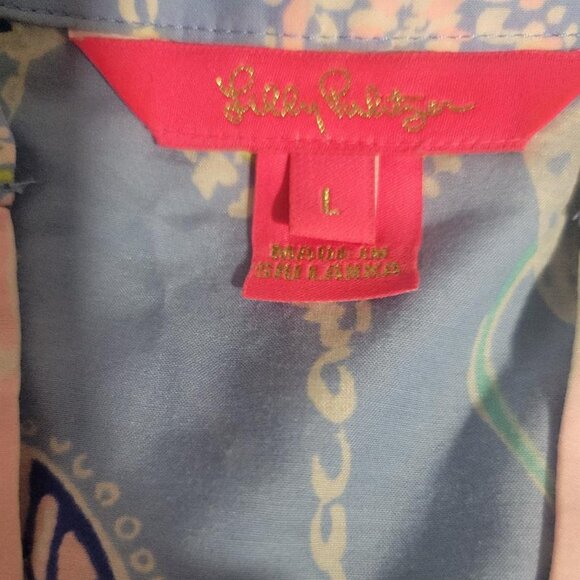 Lilly Pulitzer Asani Tunic Blouse Womens Sz Large MSRP $148 - Picture 6 of 8